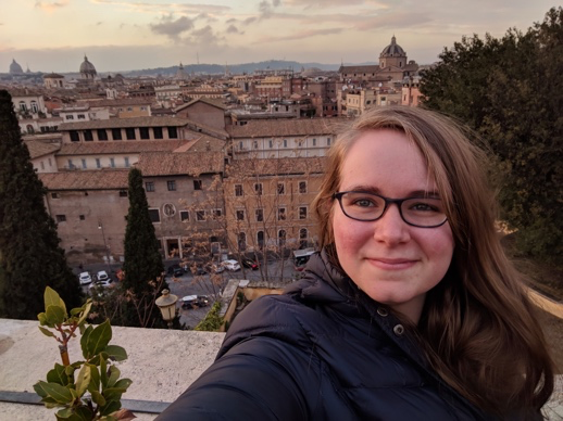 Astrid in Rome at sunset